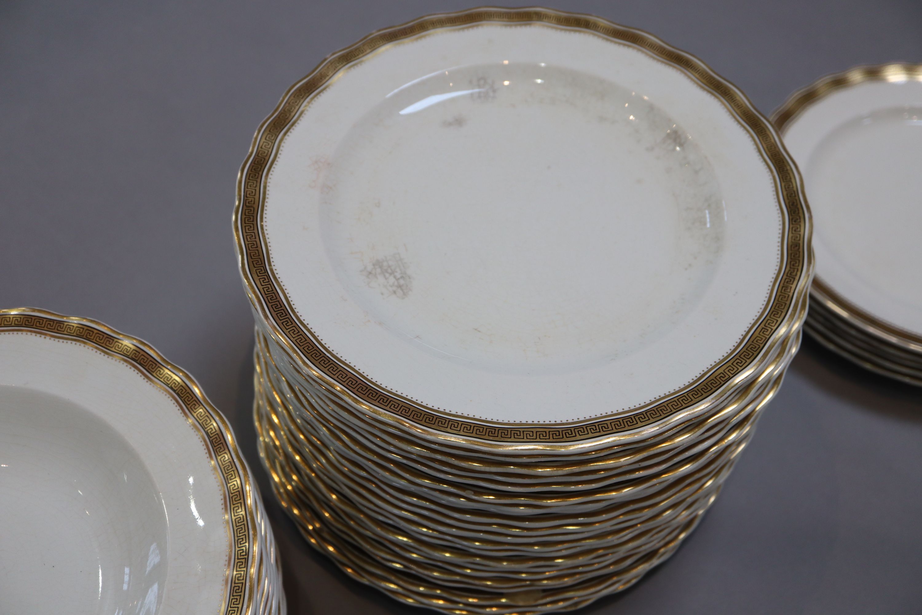 A Thomas Furnival & Sons fifty three piece part dinner service,